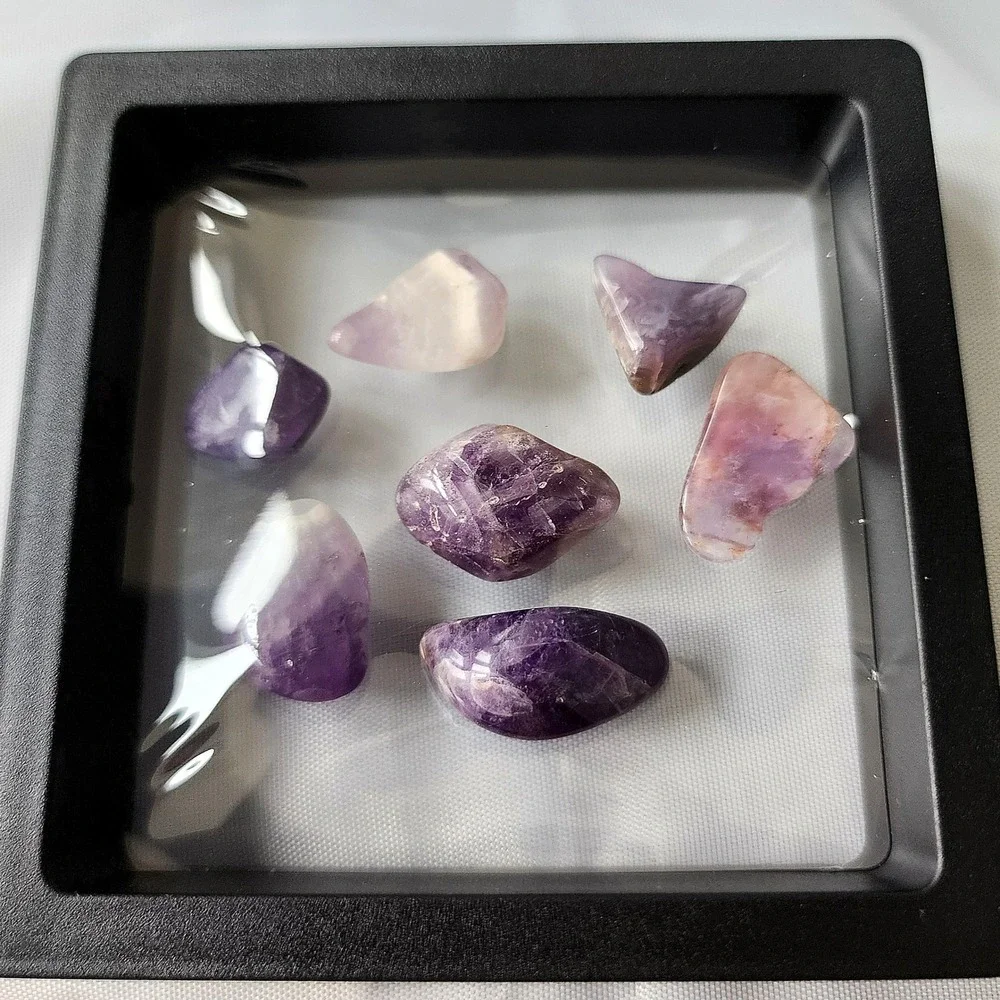 Amethyst‎ Crystal Set Healing Stones Gemstones Display Polished Tumbled Stones
